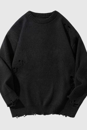 Style Core Aesthetics, New Style Trends Distressed Knit Pullover Sweater