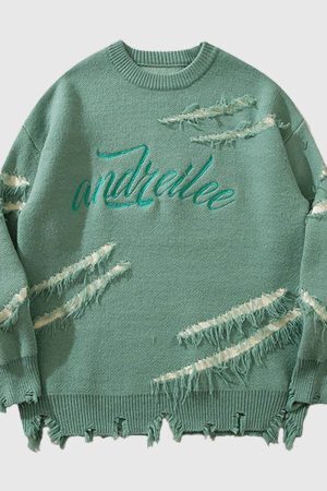 Style Core Aesthetics, New Style Trends Distressed Knit Pullover Sweater