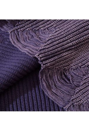 Style Core Aesthetics, New Style Trends Distressed & Ripped Turndown Collar Cropped Sweater