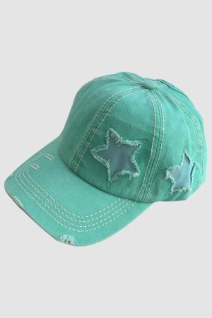 Style Core Aesthetics, New Style Trends Distressed Star Baseball Cap