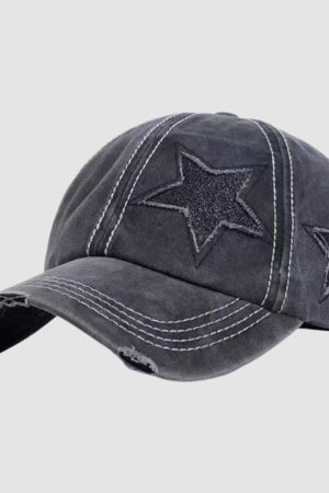 Style Core Aesthetics, New Style Trends Distressed Star Baseball Cap