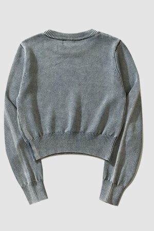 Style Core Aesthetics, New Style Trends Distressed Star Print Cropped Sweater