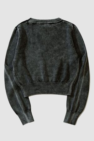 Style Core Aesthetics, New Style Trends Distressed Star Print Cropped Sweater