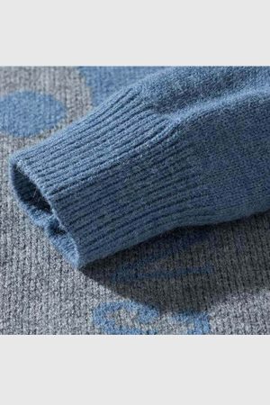 Style Core Aesthetics, New Style Trends Dog Graphic Two-Tone Knit Sweater