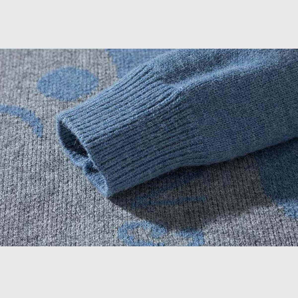 Style Core Aesthetics, New Style Trends Dog Graphic Two-Tone Knit Sweater Style Core Aesthetics, New Style Trends Dog Graphic Two-Tone Knit Sweater