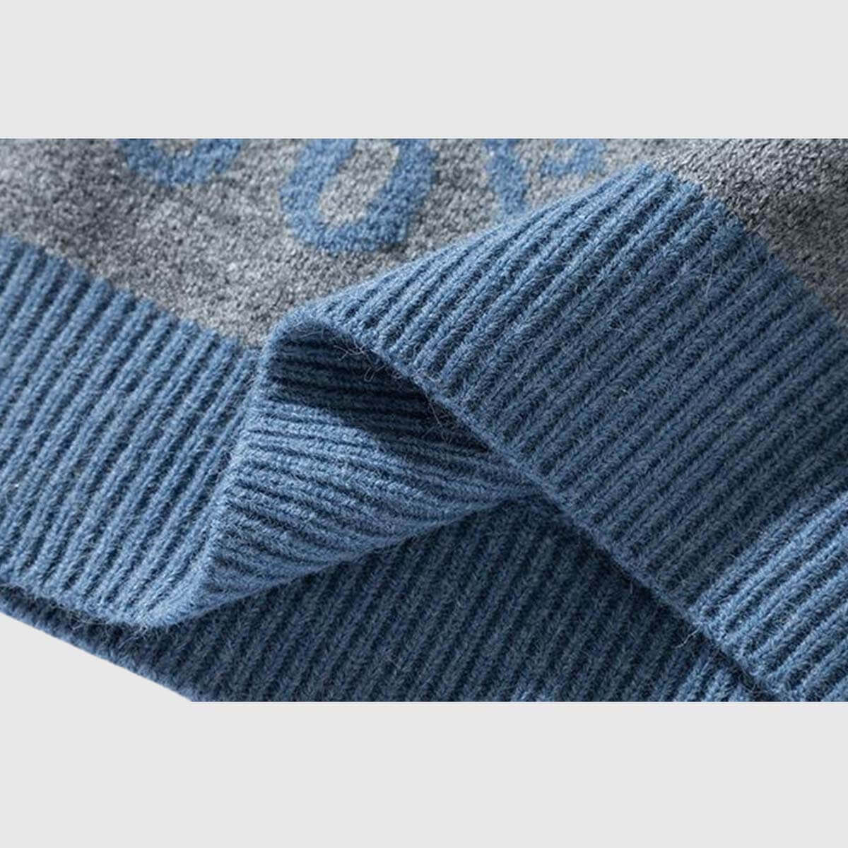 Style Core Aesthetics, New Style Trends Dog Graphic Two-Tone Sweater Style Core Aesthetics, New Style Trends Dog Graphic Two-Tone Sweater