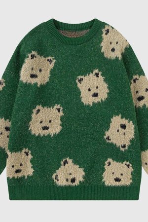 Style Core Aesthetics, New Style Trends Dog Pattern Knit Sweater