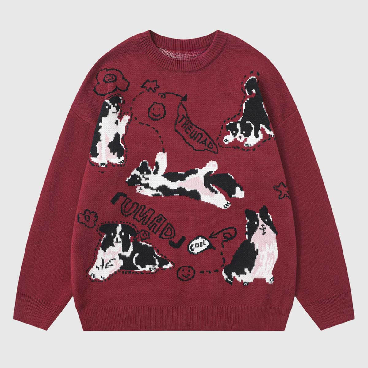 Style Core Aesthetics, New Style Trends Dog Pattern Knit Sweater