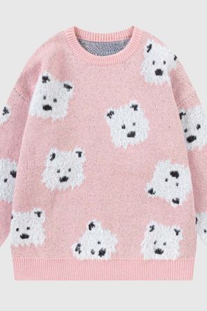 Style Core Aesthetics, New Style Trends Dog Pattern Knit Sweater