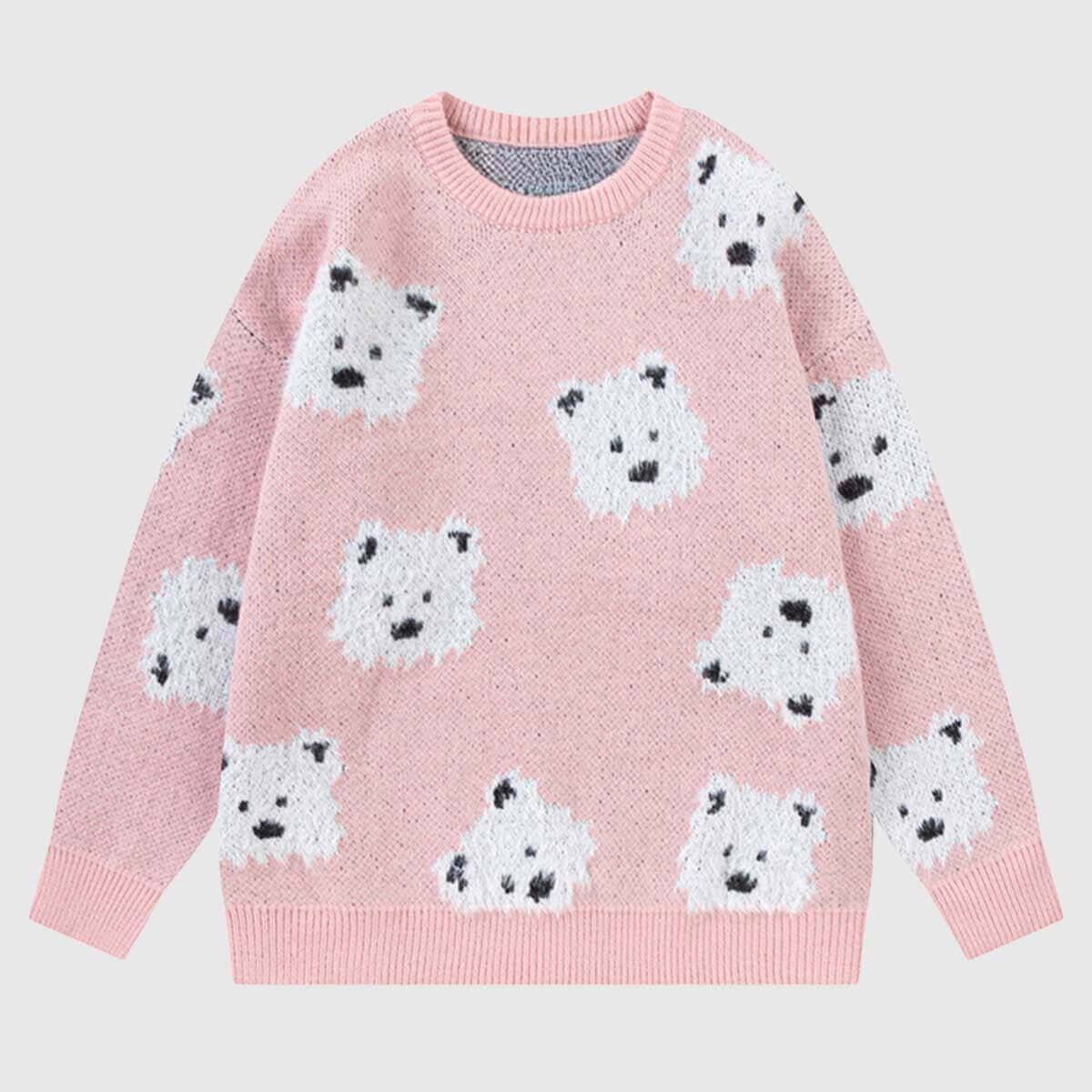 Style Core Aesthetics, New Style Trends Dog Pattern Knit Sweater Style Core Aesthetics, New Style Trends Dog Pattern Knit Sweater