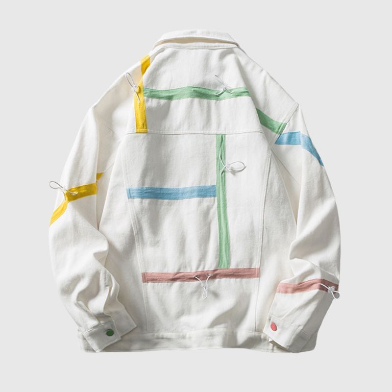 Style Core Aesthetics, New Style Trends Dopamine Colorblock Tape-Paneled Jacket Style Core Aesthetics, New Style Trends Dopamine Colorblock Tape-Paneled Jacket
