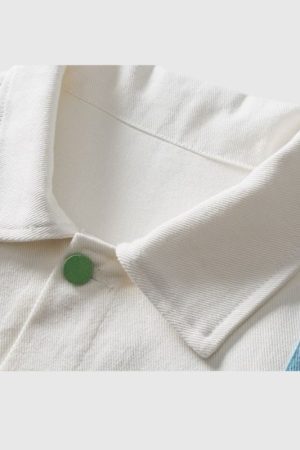 Style Core Aesthetics, New Style Trends Dopamine Colorblock Tape-Paneled Jacket