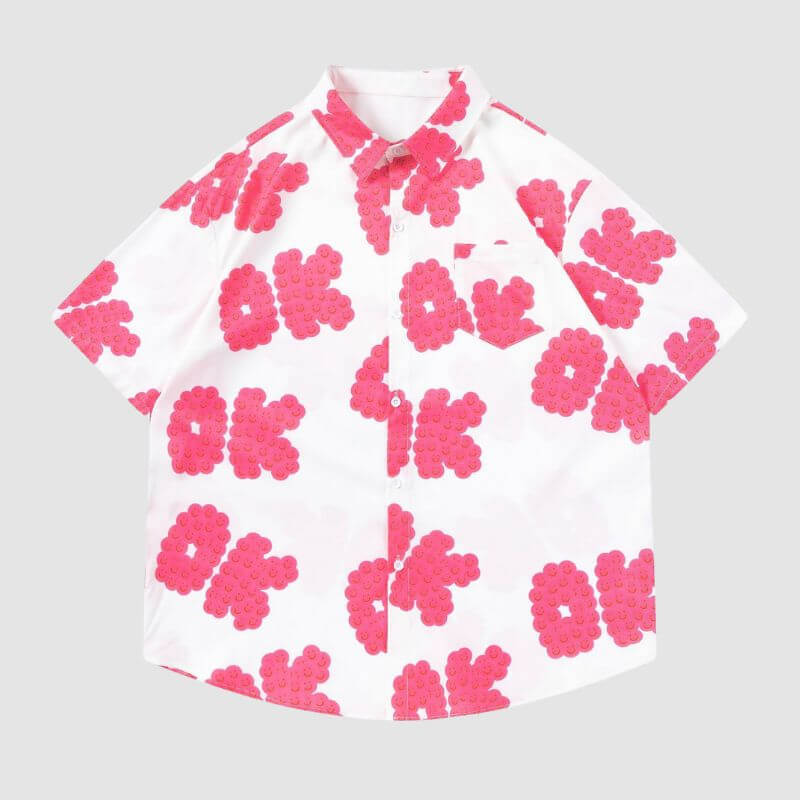 Style Core Aesthetics, New Style Trends Dopamine 'OK' Print Shirts