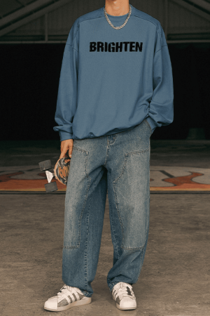 Style Core Aesthetics, New Style Trends Double Letter Print Sweatshirt