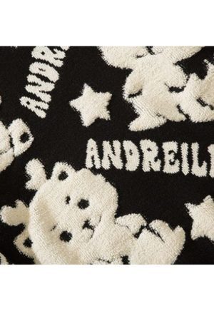 Style Core Aesthetics, New Style Trends Dragon-Inspired Cartoon Pattern Sweater