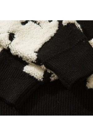 Style Core Aesthetics, New Style Trends Dragon-Inspired Cartoon Pattern Sweater