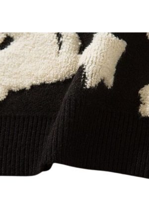 Style Core Aesthetics, New Style Trends Dragon-Inspired Cartoon Pattern Sweater