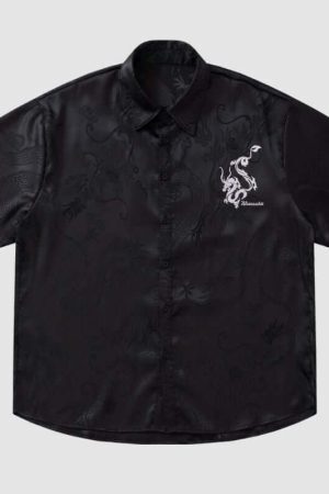 Style Core Aesthetics, New Style Trends Dragon Jacquard Shirts