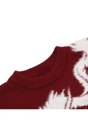 Style Core Aesthetics, New Style Trends Dragon Pattern Jacquard Letter Embroidered Sweater