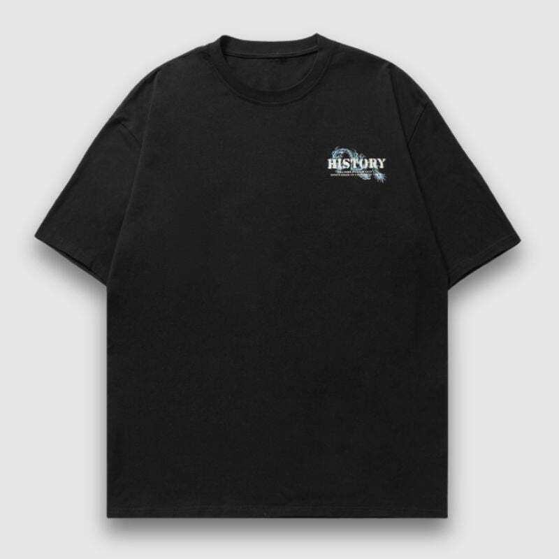 Style Core Aesthetics, New Style Trends Dragon Pattern Printed Tee