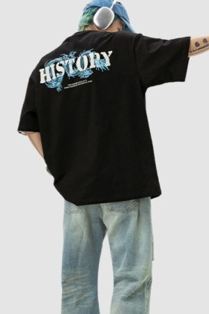 Style Core Aesthetics, New Style Trends Dragon Pattern Printed Tee