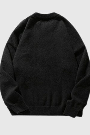 Style Core Aesthetics, New Style Trends Dragon-Themed Loose Knit Sweater