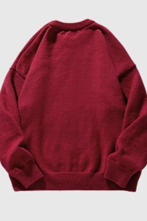 Style Core Aesthetics, New Style Trends Dragon-Themed Loose Knit Sweater