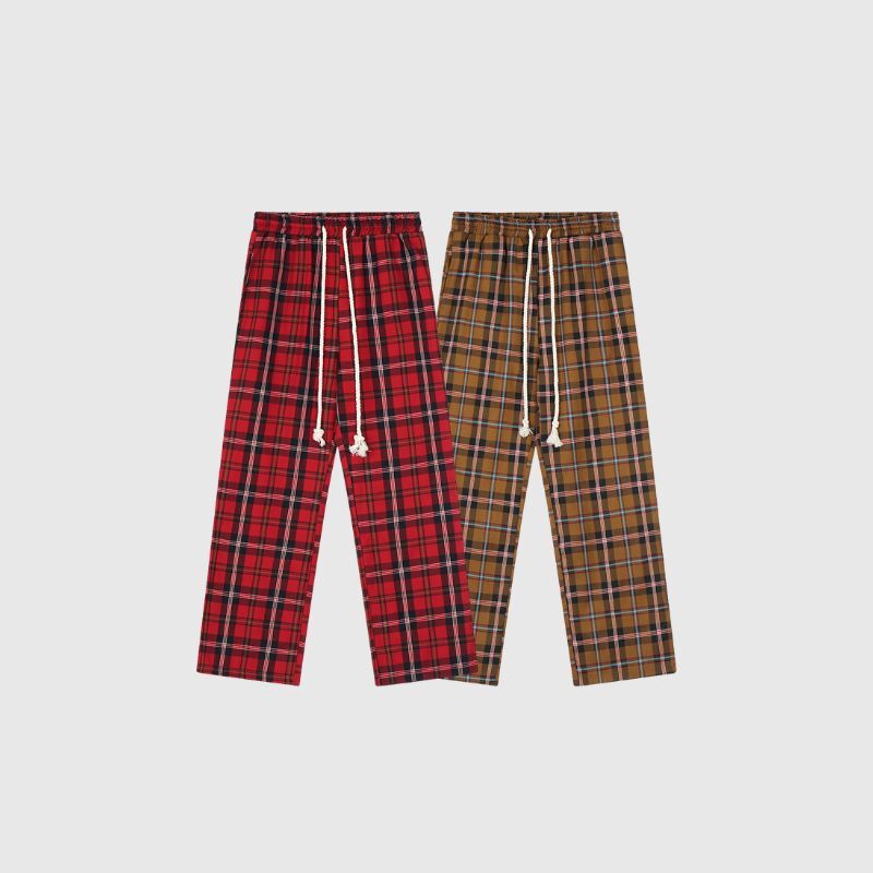 Style Core Aesthetics, New Style Trends Drawstring Plaid Casual Pants Style Core Aesthetics, New Style Trends Drawstring Plaid Casual Pants