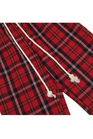 Style Core Aesthetics, New Style Trends Drawstring Plaid Casual Pants