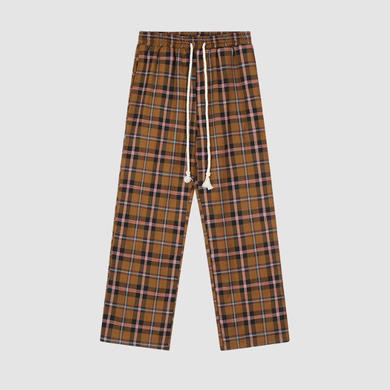 Style Core Aesthetics, New Style Trends Drawstring Plaid Casual Pants Style Core Aesthetics, New Style Trends Drawstring Plaid Casual Pants