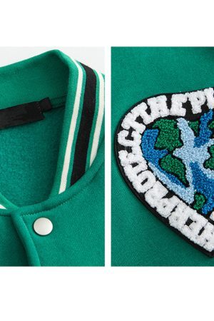 Style Core Aesthetics, New Style Trends Earth Embroidered Varsity Jackets