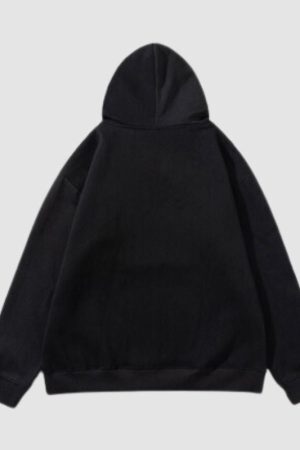 Style Core Aesthetics, New Style Trends Embroidered Alphabet Loose Hoodie