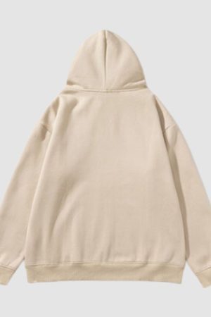 Style Core Aesthetics, New Style Trends Embroidered Alphabet Loose Hoodie