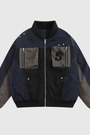 Style Core Aesthetics, New Style Trends Embroidered Aviator Insulated Coat