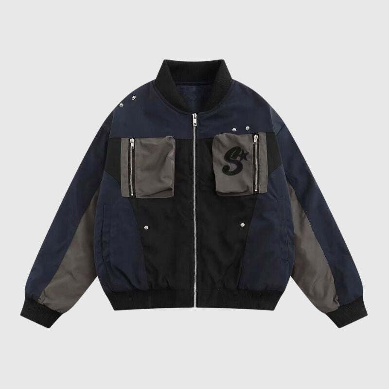 Style Core Aesthetics, New Style Trends Embroidered Aviator Insulated Coat Style Core Aesthetics, New Style Trends Embroidered Aviator Insulated Coat