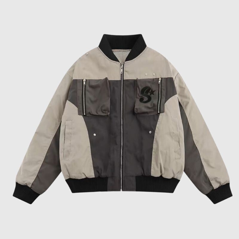 Style Core Aesthetics, New Style Trends Embroidered Aviator Insulated Coat