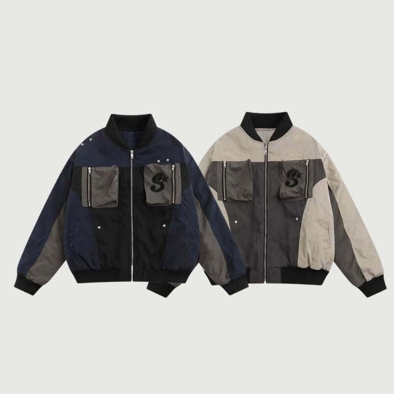 Style Core Aesthetics, New Style Trends Embroidered Aviator Insulated Coat Style Core Aesthetics, New Style Trends Embroidered Aviator Insulated Coat