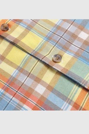 Style Core Aesthetics, New Style Trends Embroidered Bear Plaid Shirt