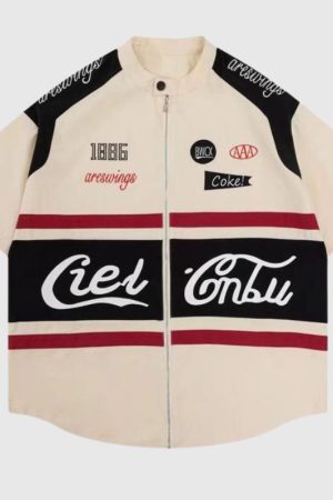 Style Core Aesthetics, New Style Trends Embroidered Biker Shirt