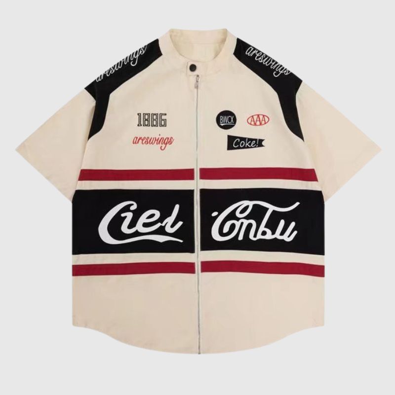 Style Core Aesthetics, New Style Trends Embroidered Biker Shirt