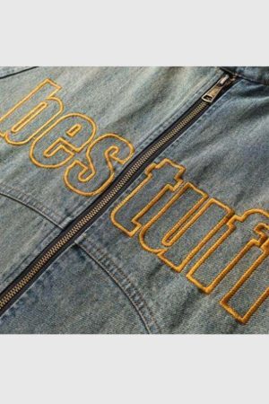 Style Core Aesthetics, New Style Trends Embroidered Denim Jacket