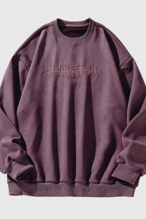 Style Core Aesthetics, New Style Trends Embroidered Oversized  Sweatshirt