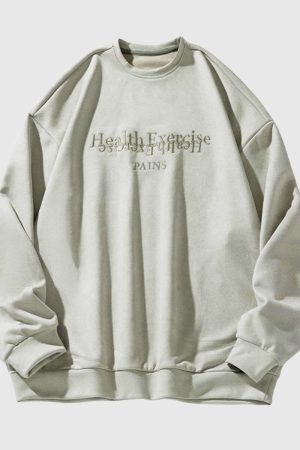 Style Core Aesthetics, New Style Trends Embroidered Oversized Sweatshirt