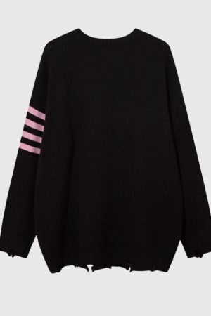 Style Core Aesthetics, New Style Trends Embroidered Strawberry Jacquard Sweater