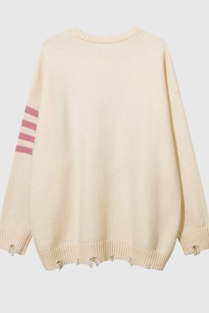 Style Core Aesthetics, New Style Trends Embroidered Strawberry Jacquard Sweater