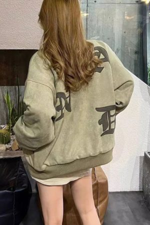 Style Core Aesthetics, New Style Trends Embroidered Suede Baseball Jacket