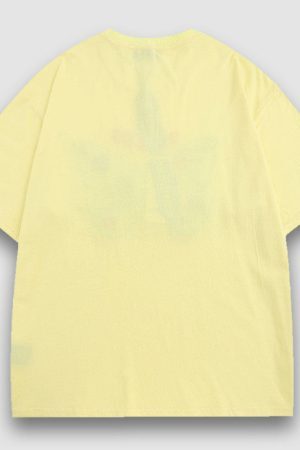 Style Core Aesthetics, New Style Trends Embroidery Butterfly Denim Patch Tee