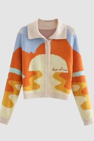 Style Core Aesthetics, New Style Trends Embroidery Cropped Cardigan