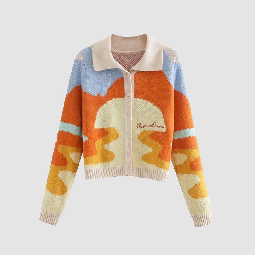 Style Core Aesthetics, New Style Trends Embroidery Cropped Cardigan