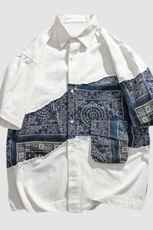 Style Core Aesthetics, New Style Trends Ethnic Cotton Contrast Shirts